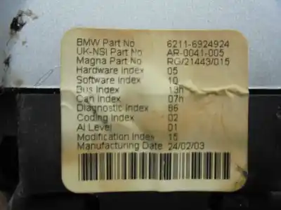 Peça sobressalente para automóvel em segunda mão quadrante por bmw mini (r50,r53) 1.6 16v cat referências oem iam 6924924  