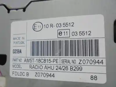 Автозапчастина б/у аудіо система / радіо cd для ford fiesta (ccn) trend посилання на oem iam am5t18c815pe  