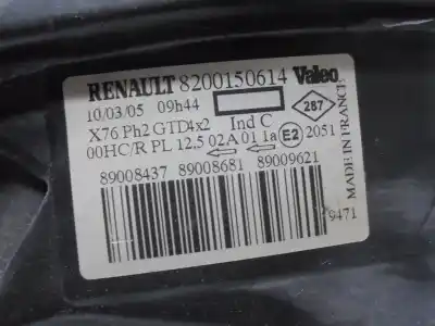 Автозапчасти б/у левая фара за renault kangoo (f/kc0) alize ссылки oem iam 8200150614  