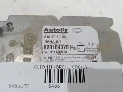 Автозапчасти б/у БЛОК УПРАВЛЕНИЯ ПОДУШКАМИ БЕЗОПАСНОСТИ за RENAULT CLIO III (BR0/1, CR0/1)  ссылки OEM IAM 610 79 60 00 611131000A 8201043701