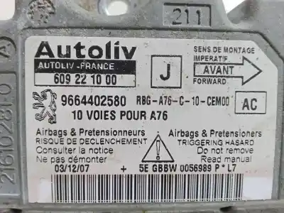 Автозапчасти б/у БЛОК УПРАВЛЕНИЯ ПОДУШКАМИ БЕЗОПАСНОСТИ за PEUGEOT 207 CC (WD_)  ссылки OEM IAM 9664402580 609221000 