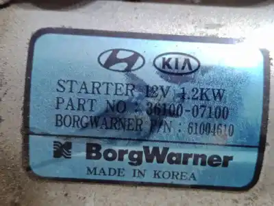 Second-hand car spare part STARTER MOTOR for KIA PICANTO III (JA)  OEM IAM references 3610007100  