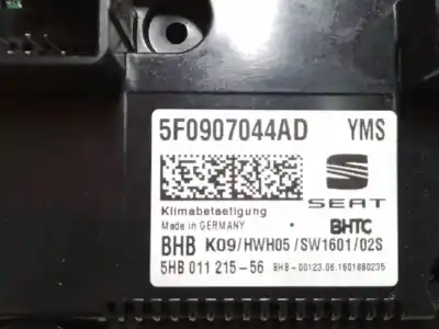 Peça sobressalente para automóvel em segunda mão comando de sofagem (chauffage / ar condicionado) por seat leon (5f1) 1.4 tsi referências oem iam 5f0907044ad  