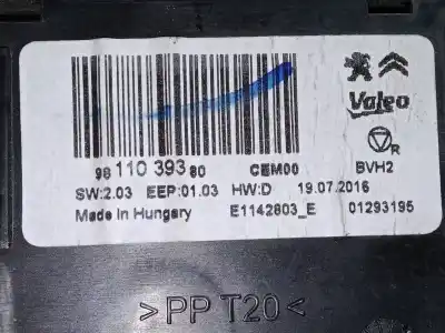 Second-hand car spare part AIR CONDITIONING CONTROL UNIT for CITROEN C4 CACTUS  OEM IAM references   