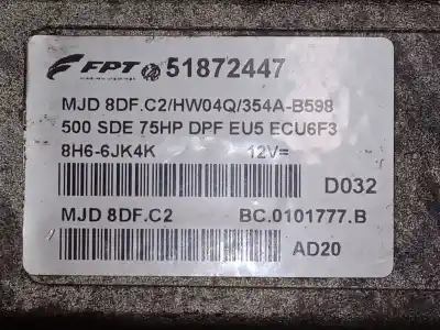 Second-hand car spare part ecu engine control for fiat 500 (312_) 1.3 d multijet (312axb1a) oem iam references 51872447 0101777b 