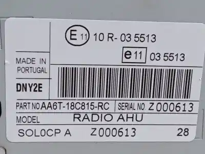 Pezzo di ricambio per auto di seconda mano impianto audio / radio cd per ford fiesta vi (cb1, ccn) 1.6 tdci riferimenti oem iam 10r035513  