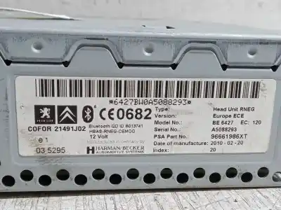 Second-hand car spare part audio system / radio cd for citroen c4 picasso i monospace (ud_) 1.6 hdi oem iam references 96661986xt  
