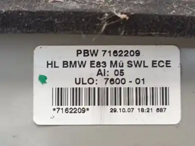 Second-hand car spare part left tailgate light for bmw x3 (e83) 2.0 sd oem iam references pbw7162209  