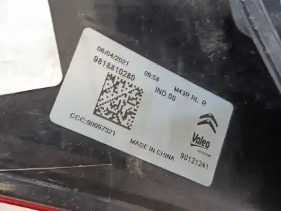 Second-hand car spare part right tailgate light for citroen c-elysee (dd_) 1.2 vti 82 oem iam references 9818810280  