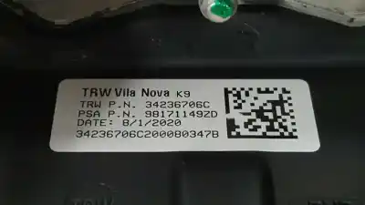 Pièce détachée automobile d'occasion volant pour peugeot partner iii (k9)  références oem iam 98171149zd  34236706c