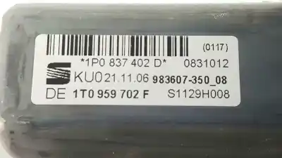 Peça sobressalente para automóvel em segunda mão motor elevador vidro dianteiro direito por seat leon (1p1) reference referências oem iam 1p0837402d 1t0959702f 1t0959702l