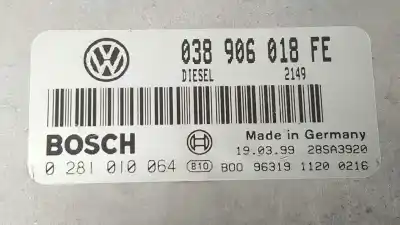 Recambio de automóvil de segunda mano de centralita motor uce para volkswagen passat berlina (3b2) 1.9 tdi referencias oem iam 038906018fe 0281010064 038906018 