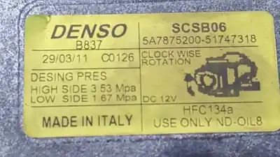 Peça sobressalente para automóvel em segunda mão compressor de ar condicionado a/a a/c por ford ka (ccu) titanium+ referências oem iam 1535408 9s51-19d623-aa 51747318