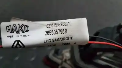 Second-hand car spare part right tailgate light for renault clio iv expression oem iam references 265505796r  