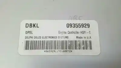 Pièce détachée automobile d'occasion calculateur moteur ecu pour opel astra g berlina comfort références oem iam 09355929 09355929 d98005