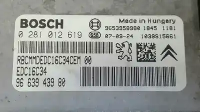 Second-hand car spare part ecu engine control for peugeot partner (s2) combi plus oem iam references 9663943980 9653958980 0281012619