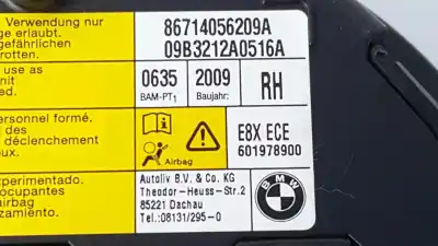 Peça sobressalente para automóvel em segunda mão airbag dianteiro direito por bmw serie 1 berlina (e81/e87) 118d referências oem iam 72127140562 09b3212a0516a 86714056209a