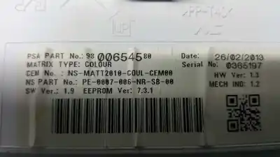 Peça sobressalente para automóvel em segunda mão quadrante por peugeot 208 allure referências oem iam 9800654580 9822633380 9801903780