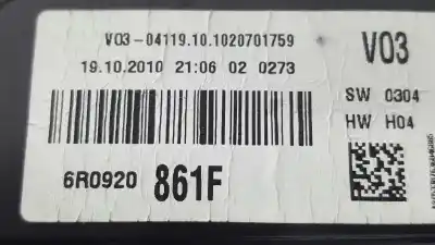 Recambio de automóvil de segunda mano de cuadro instrumentos para volkswagen polo (6r1) advance referencias oem iam 6r0920861f  6r0920861fx