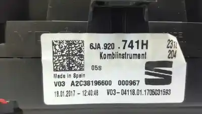 Автозапчастина б/у панель інструментів для seat toledo (kg3) reference посилання на oem iam 6ja920741h a2c87325600 a2c38196600