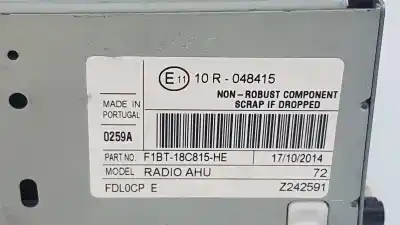 Second-hand car spare part audio system / radio cd for ford transit custom kasten 270 l1 oem iam references f1bt18c815he bk2t18c815fj 1856711