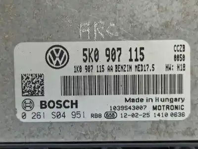 Peça sobressalente para automóvel em segunda mão centralina de motor uce por volkswagen golf vi (5k1) gti referências oem iam 5k0907115 0261s04951 1k0907115aa