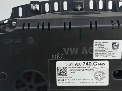 Recambio de automóvil de segunda mano de cuadro instrumentos para volkswagen golf vii lim. (bq1) advance referencias oem iam 5g1920740c 2250342 / 10849aff 5g1920740