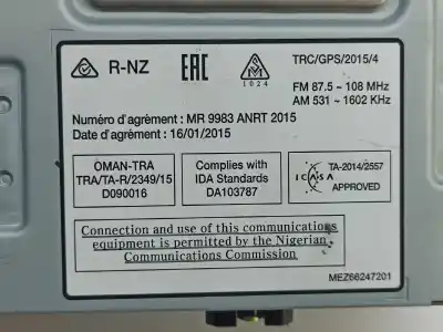 Recambio de automóvil de segunda mano de sistema audio / radio cd para renault megane iv berlina 5p zen referencias oem iam   