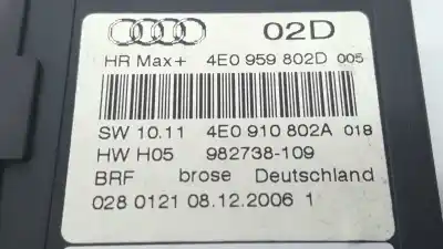 Автозапчастина б/у двигатель заднього правого скла для audi a8 (4e2) 4.2 tdi quattro посилання на oem iam 4e0910802d 4e0959802d 4e0910802a
