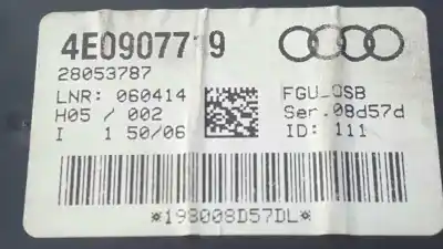 Автозапчастина б/у електронний модуль для audi a8 (4e2) 4.2 tdi quattro посилання на oem iam 4e0907719  28053787