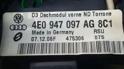 Автозапчастина б/у внутрішне світло для audi a8 (4e2) 4.2 tdi quattro посилання на oem iam 4e0947097ag 4e0947137b 4e0907135a / 4e0910135a