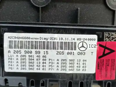 Second-hand car spare part dashboard for mercedes clase c (w205) lim. c 200 cgi (205.042) oem iam references a2059009915 a2059021304 / a2c94046600 a2059040700 / 2059009915