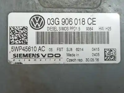Second-hand car spare part ecu engine control for volkswagen passat variant (3c5) advance oem iam references 03g906018ce  5wp45610ac