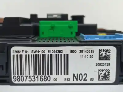 Second-hand car spare part fuse box unit for citroen c4 cactus feel oem iam references 9807531680  