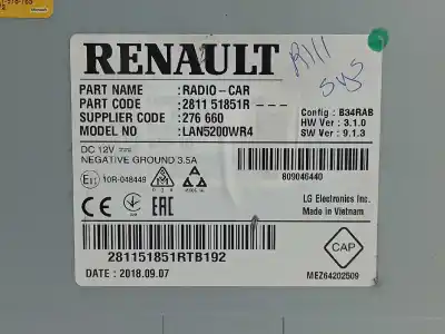 Second-hand car spare part gps navigation system for dacia sandero stepway comfort oem iam references   