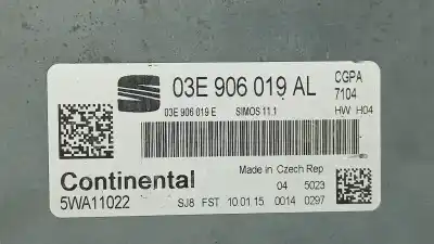 Second-hand car spare part ecu engine control for seat ibiza (6j5) reference oem iam references 03e906019al 5wa11022 03e906019e