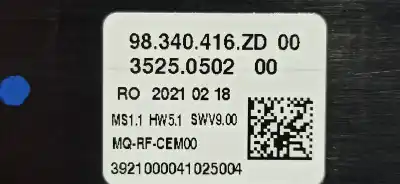 Peça sobressalente para automóvel em segunda mão comando de sofagem (chauffage / ar condicionado)  por citroen jumpy fugón club xl referências oem iam 98340416zd  35250502