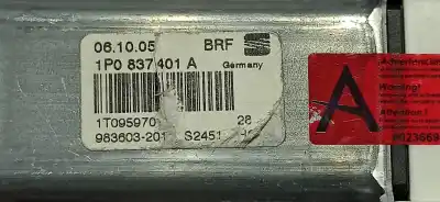 Recambio de automóvil de segunda mano de motor elevalunas delantero izquierdo para seat leon (1p1) reference referencias oem iam 1t0959701c 1p0837401a / 1k0959793h 1t0959701c00d