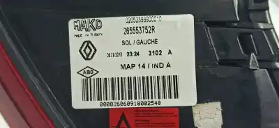 Second-hand car spare part left tailgate light for renault clio iv business oem iam references 265553752r  02052399900010