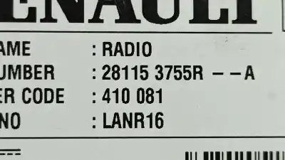 Peça sobressalente para automóvel em segunda mão sistema de áudio / rádio cd por renault kadjar life referências oem iam 281153755r  281150685r