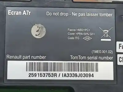 Second-hand car spare part gps navigation system for renault laguna iii expression tomtom oem iam references 259153753r  