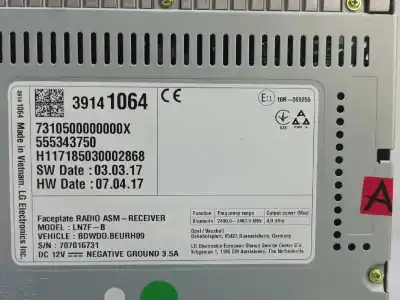 Автозапчастина б/у gps навігаційна система для opel zafira (c) selective start/stop посилання на oem iam 39141064  555343750