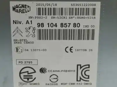 Pièce détachée automobile d'occasion système audio / radiocd pour citroen c4 picasso feel références oem iam 1613351880  9810485780