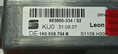 Second-hand car spare part rear right window motor for seat leon (1p1) reference oem iam references 1k0959704n 3c0959704ese1 / 3c0959704e 1k0959704afse1 / 1k0959704af