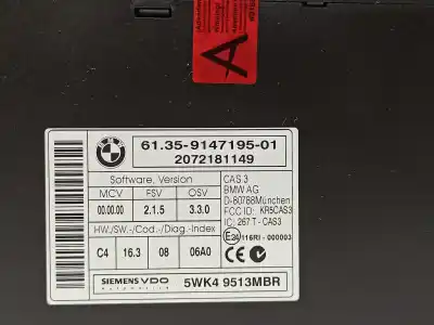 Second-hand car spare part electronic module for bmw serie 1 berlina (e81/e87) 118d oem iam references 61359147195  61359147195-01