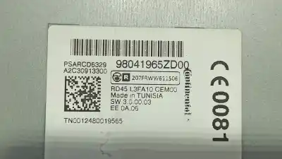 Pezzo di ricambio per auto di seconda mano impianto audio / radio cd per citroen c-elysée seduction riferimenti oem iam 98041965zd  