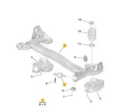 Gebrauchtes Autoersatzteil HINTERACHSE zum CITROEN C4 PICASSO  OEM-IAM-Referenzen 1647872380  1610186480