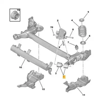 İkinci el araba yedek parçası Arka Aks için CITROEN C3 PICASSO Exclusive OEM IAM referansları 5148W1  