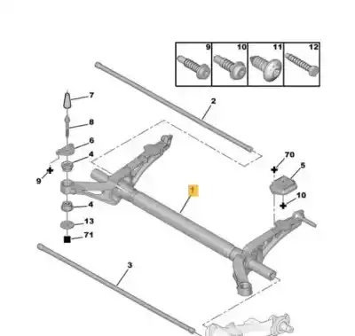 Tweedehands auto-onderdeel ACHTERAS voor CITROEN BERLINGO  OEM IAM-referenties 9830149780  5148G1