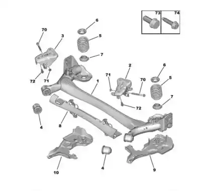 Pezzo di ricambio per auto di seconda mano asse posteriore per peugeot 2008 (p1) gt line riferimenti oem iam 1681161680